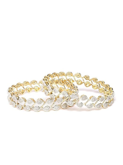 YouBella Stylish Traditional Jewellery Gold Plated and American Diamond Bangle Set for Women