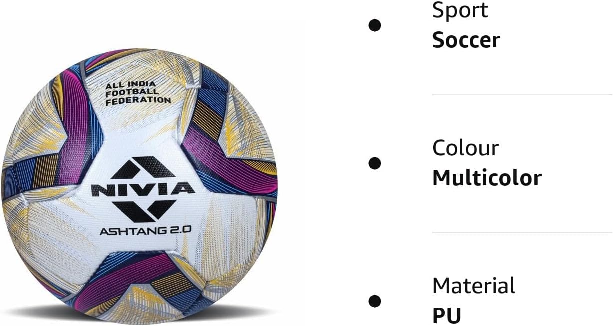 Nivia Ashtang Football, Size 5 (White/Black/Brown) | 8521