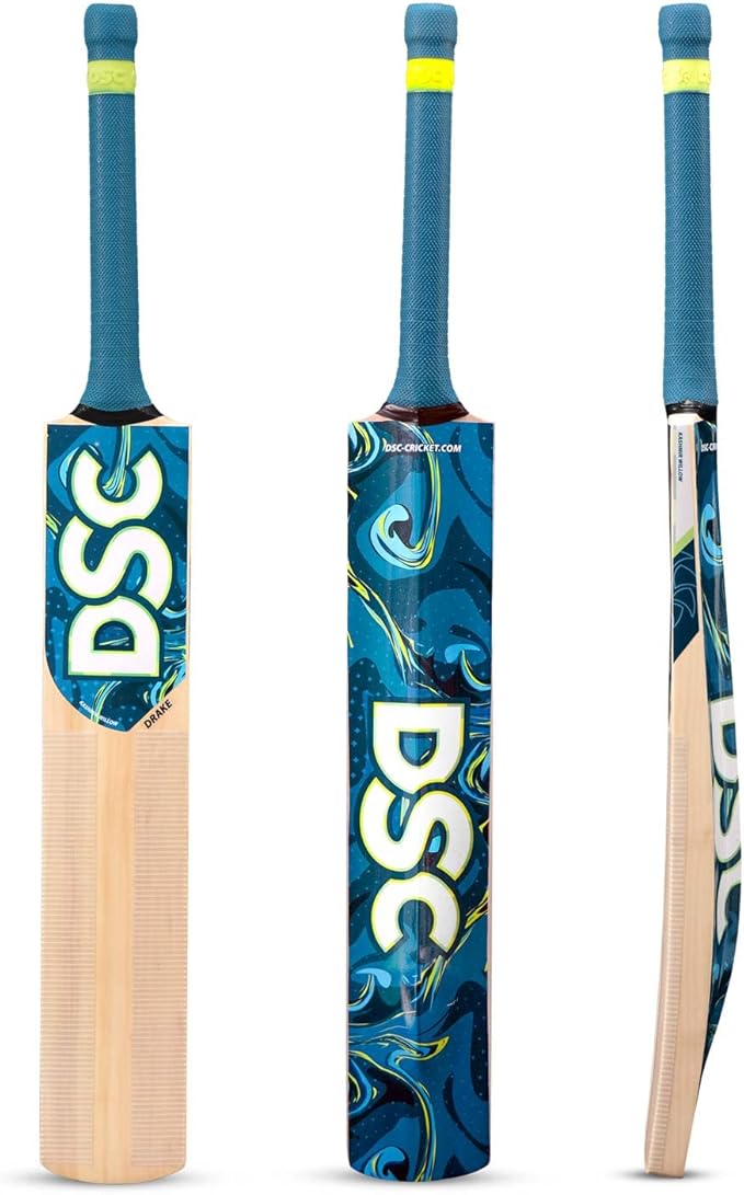 DSC Drake Kashmir Cricket Bat For Mens and Boys (Beige, Size -6) | Material: kashmir Willow | Lightweight | Free Cover | Ready to play | For Intermediate Player | Ideal For Leather Ball