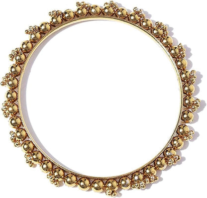 YouBella Jewellery Gold Plated Brass Bracelet Bangle Set for Women (Set of 2), Small, Metal, No Gemstone