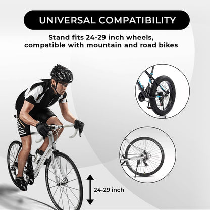 Endless EL1054 Cycle Stand can Adjustable Between 24-29 Inch | Black | Material : Aluminium Alloy Bike Side Kickstand with Double Nut | For All types Cycles or Bikes