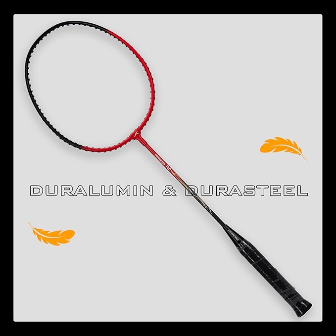 Hundred Powertek 100 (Set of 2) Badminton Racquet with Full Cover (Size: Standard, Grip Size: G5) | Strung | Material: Aluminium | Maximum Tension: 16-18lbs | for Intermediate Player