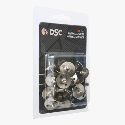 DSC Unisex Adult's Metallic-Fiber Metal Spikes & Spanner for Cricket Shoes, Multicolour