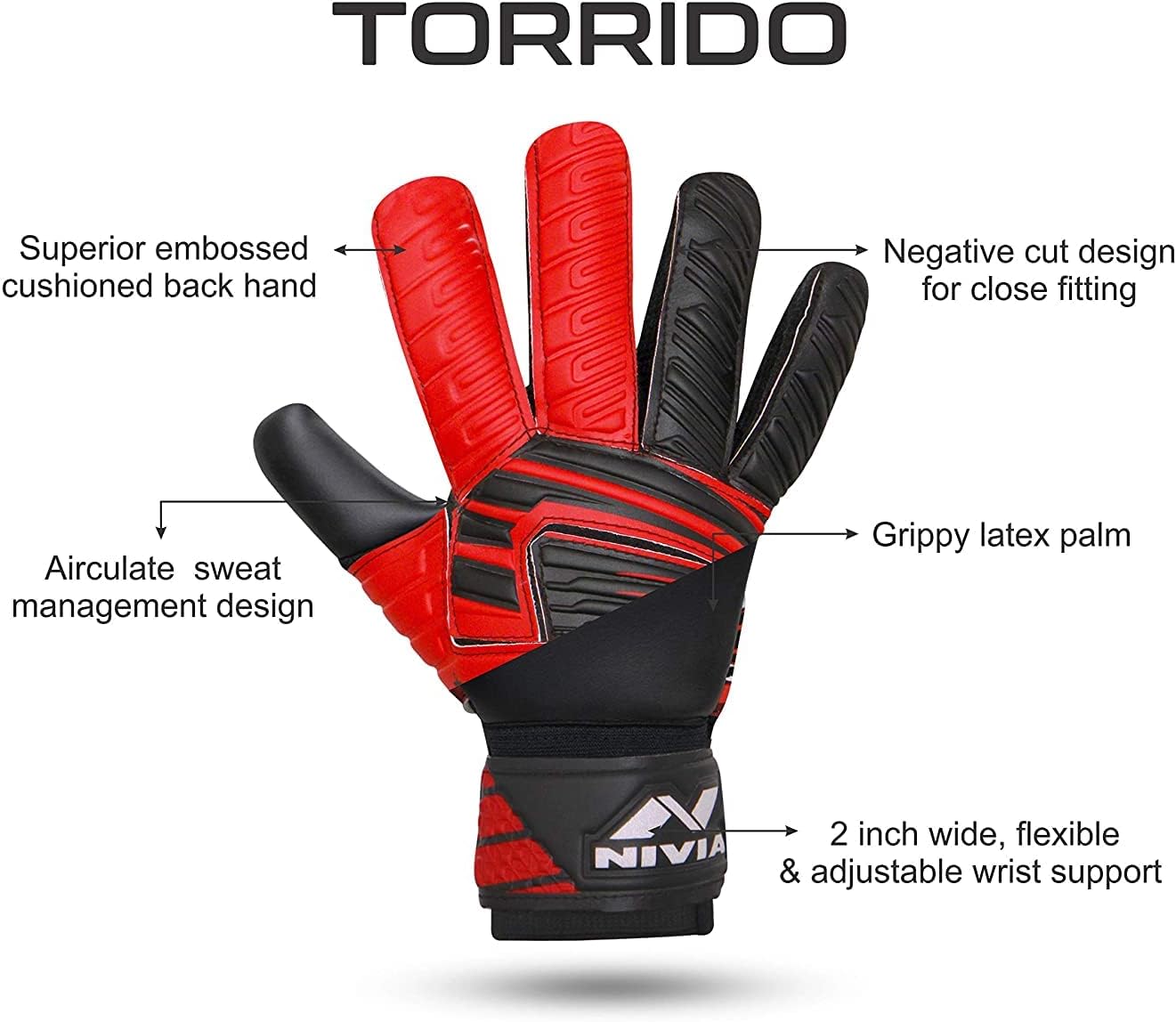 Nivia 742 Raptor Torrido Football Goalkeeper Gloves