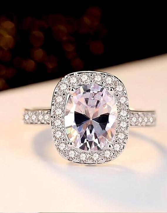 Youbella Solitaire Crystal Jewellery Silver Plated Ring For Women