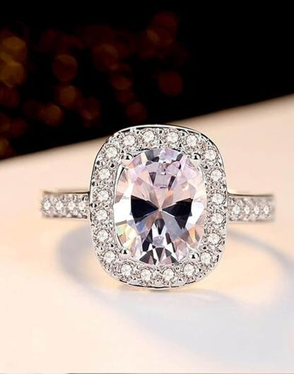 Youbella Solitaire Crystal Jewellery Silver Plated Ring For Women