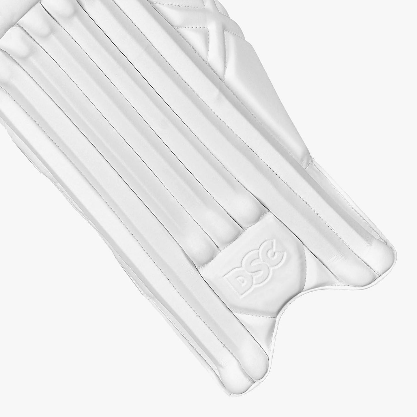 DSC Xlite 5.0 Cricket Batting Leggaurd 2023 | Color: White-Red | Size: Junior RH | Material: PVC | Extended Side Wing | Breathable | Tri-Section Shin Bolsters Wrap | Mesh Instep | High-Density Foam