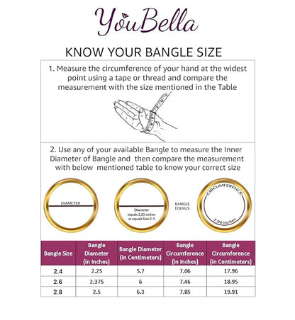 YouBella Stylish Traditional Jewellery Gold Plated and American Diamond Bangle Set for Women