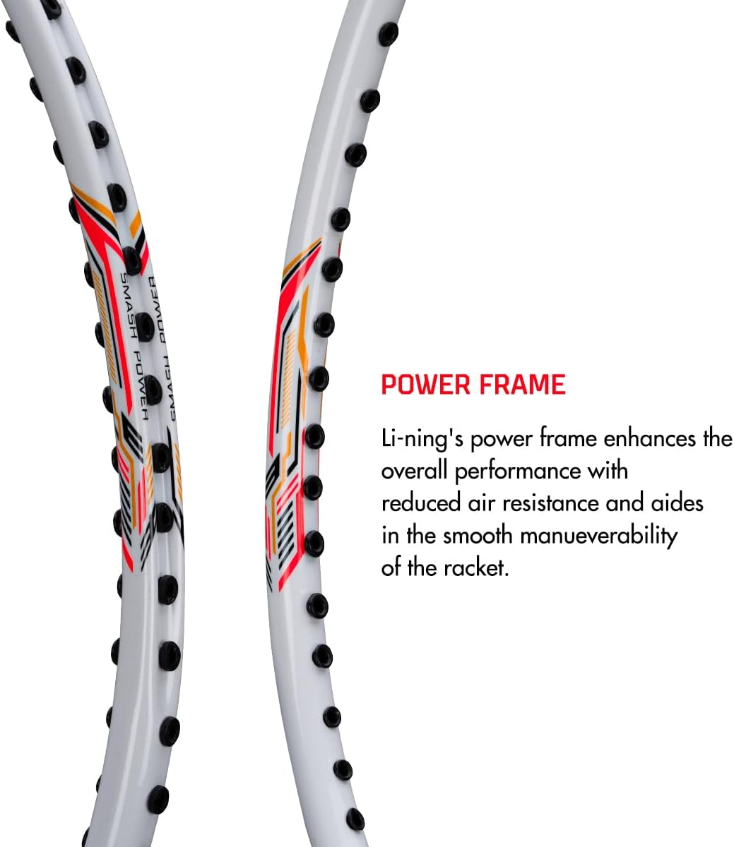Li-Ning XP-90-IV Aluminium Badminton Racquet (White/Silver)