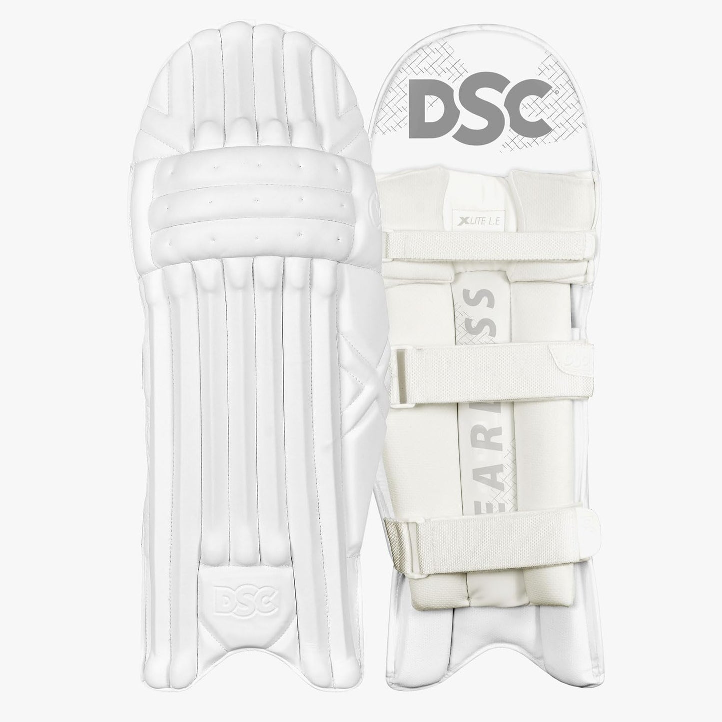 DSC Xlite 5.0 Cricket Batting Leggaurd 2023 | Color: White-Red | Size: Junior RH | Material: PVC | Extended Side Wing | Breathable | Tri-Section Shin Bolsters Wrap | Mesh Instep | High-Density Foam