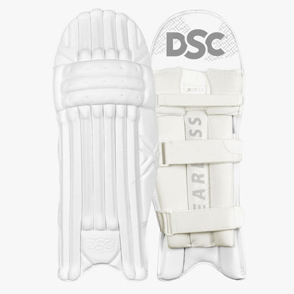 DSC Xlite 5.0 Cricket Batting Leggaurd 2023 | Color: White-Red | Size: Junior RH | Material: PVC | Extended Side Wing | Breathable | Tri-Section Shin Bolsters Wrap | Mesh Instep | High-Density Foam