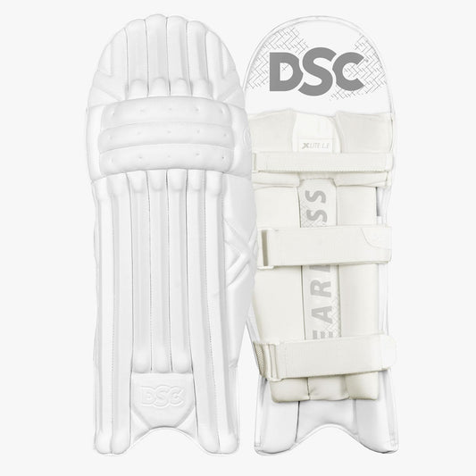 DSC Xlite 5.0 Cricket Batting Leggaurd 2023 | Color: White-Red | Size: Junior RH | Material: PVC | Extended Side Wing | Breathable | Tri-Section Shin Bolsters Wrap | Mesh Instep | High-Density Foam