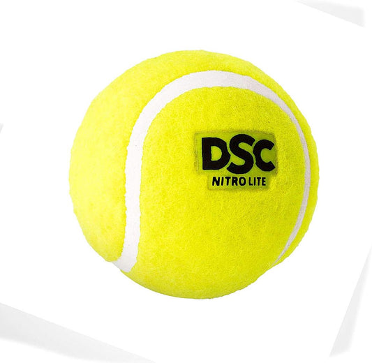 DSC Nitro Light Tennis Ball | Material: Rubber | Greater Durability | Stitching Rubber Moulded | Ideal for Indoor Play and Beginners