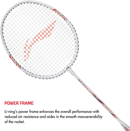 Li-Ning XP-90-IV Aluminium Badminton Racquet (White/Silver)
