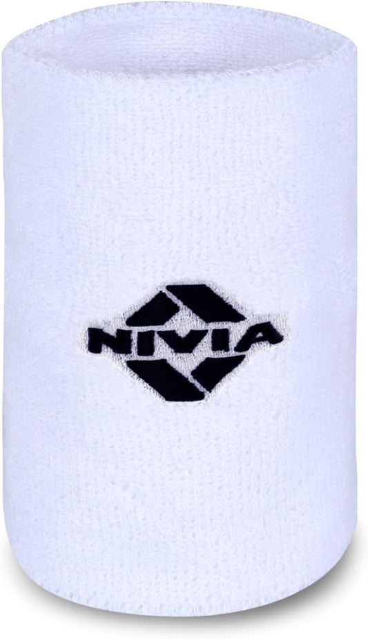 Nivia WB01 Wrist Band (Navy, Size: Large) Material: Cotton Non-Slip and Light Weight Good Absorbent Stretchable for Men and Women Sports Sweatband Tennis Sweatband