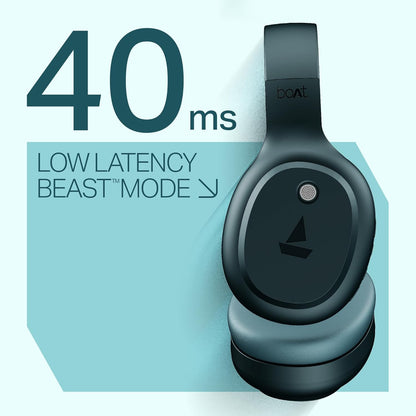 boAt Rockerz 421 Wireless Bluetooth Headphones (2025 Launch) | 40H Battery, 40mm Drivers, 40ms Low Latency Gaming Mode, ENx Mic Technology, Bluetooth v5.4, Integrated Controls(Bold Blue)
