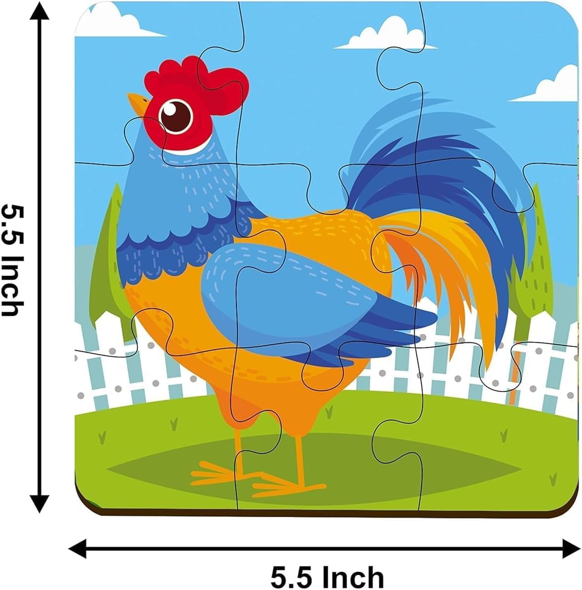 Webby 4-in-1 Educational Wooden Puzzle Set for Kids – 36 Pieces Learning Toy with Wild Animals, Farm Animals & Dinosaurs | Fun Montessori Gift for 3+ Years pack of 3