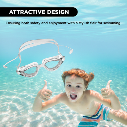 Endless EL1002 Stylish Swimming Goggle with Anti-Fog and UV Protection | Material : Silicon, Plastic | With Adjustable Strap and Ear Buds | Soft Silicon Gasket for Leak Proof | With Hard Case