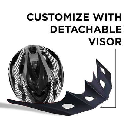Endless EL1049 Cycle and Skates Helmet with Adjustable Strap | Carbon Grey | Material : Polycarbonate, EPS | With Inside Cushioning Padding for Comfort | For Adults, Women and Men
