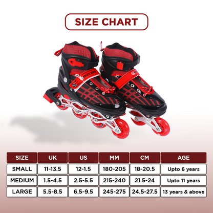 Endless EL1025 Inline Adjustable Skates | Aluminium Chassis and 70 mm PU Wheels | Front Wheel Flash, ABEC 7 Bearings | In-Outdoor