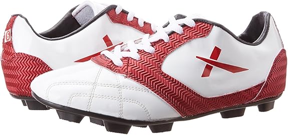Vector X Armour Football Shoes | White & Maroon | Size: EU 44, UK 10, US 11 | Material: PVC & Faux Leather | For Boys and Men | Optimal Traction | Durable Build and Comfortable | Slip Resistant