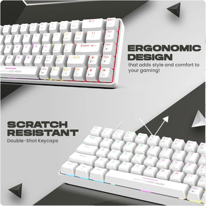 Cosmic Byte CB-GK-36 Artemis 68Key Per Key RGB Wired Mechanical Keyboard with Outemu Swappable Blue Switches and Software (White)