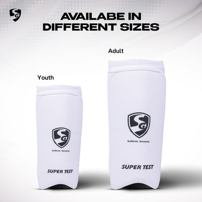 SG Super Test Cricket Elbow Guard | White | Size: Youth | Elbow Protector