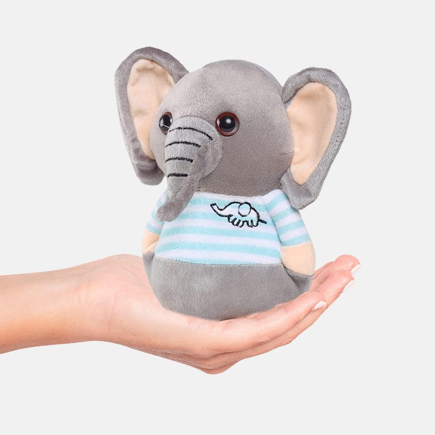 Webby Soft Animal Plush Elephant Toy (20 CM, Blue & Grey) | Super Soft for Hugs & Play | Comfort Pillow & Stress Relief Gift for Kids & Adults | Durable