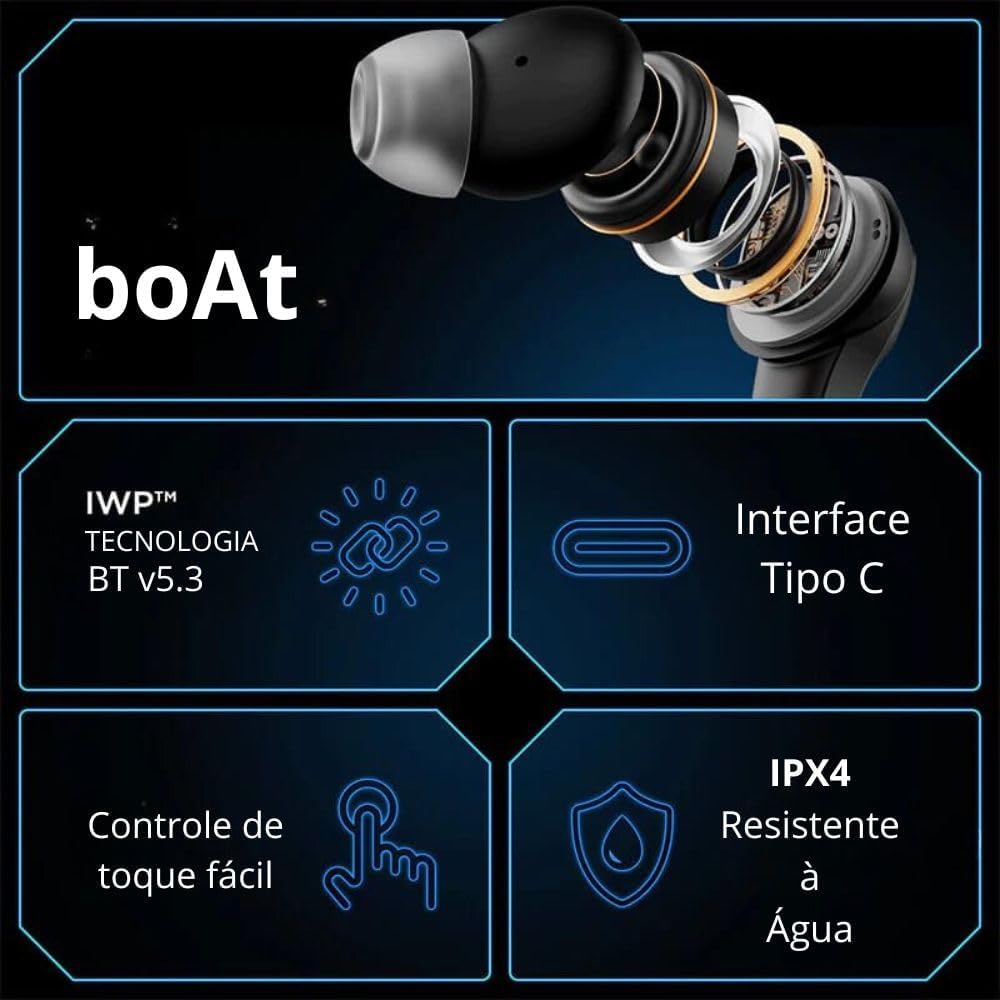boAt Immortal 131 Bluetooth in Ear Earbuds(Black Sabre)