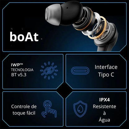 boAt Immortal 131 Bluetooth in Ear Earbuds(Black Sabre)