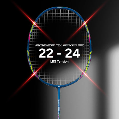HUNDRED Powertek 2000 PRO Graphite Strung Badminton Racket with Full Racket Cover | For Intermediate Players | Weight: 90 grams | Maximum String Tension