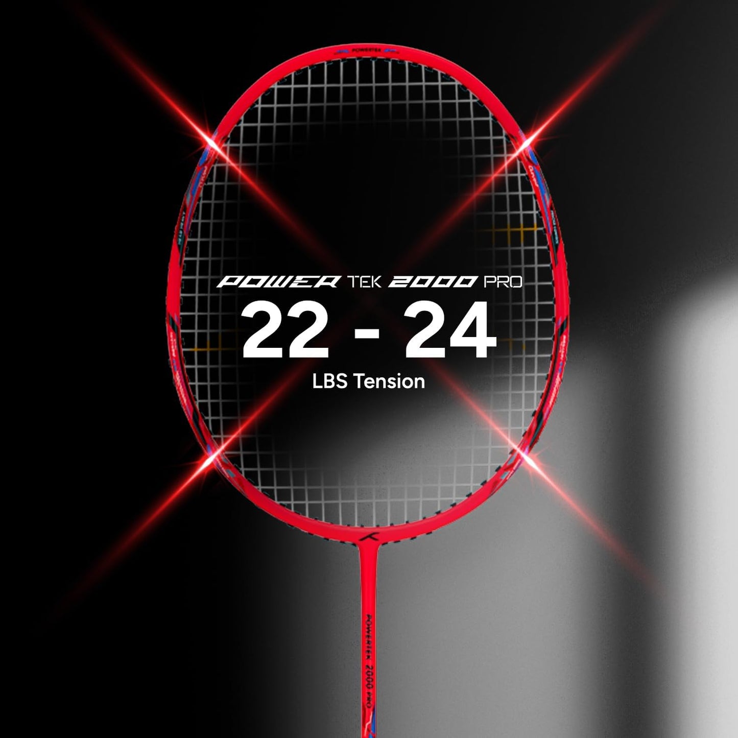 HUNDRED Powertek 2000 PRO Graphite Strung Badminton Racket with Full Racket Cover | For Intermediate Players | Weight: 90 grams | Maximum String Tension
