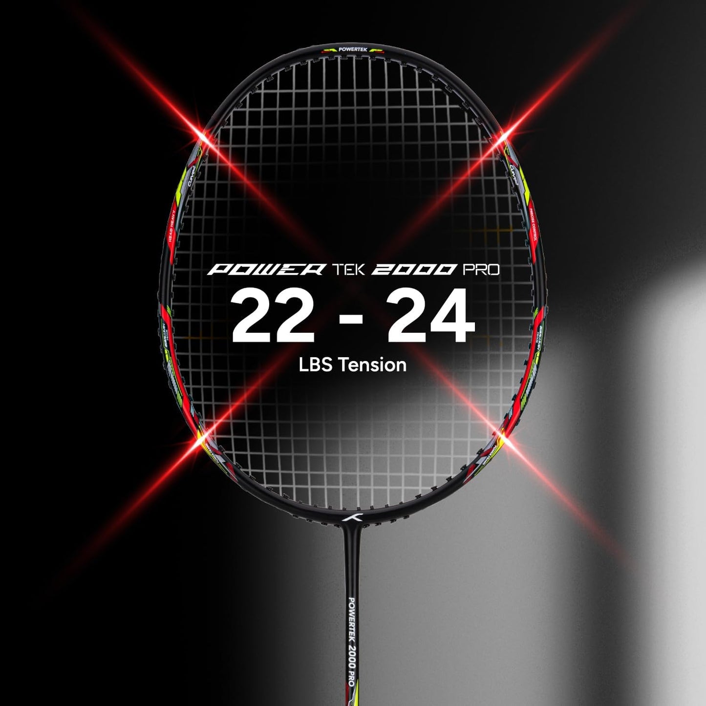 HUNDRED Powertek 2000 PRO Graphite Strung Badminton Racket with Full Racket Cover | For Intermediate Players | Weight: 90 grams | Maximum String Tension