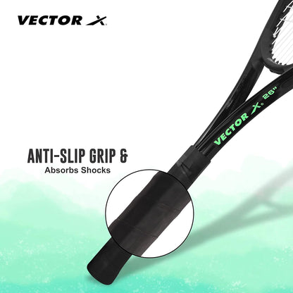 Vector X Adult Recreational Tennis Rackets,26 Inch Super Lightweight Tennis Racquets for Student,Training,Tennis and Beginners, Outdoor Games - Grip Size - 4 3/8,Green/Black