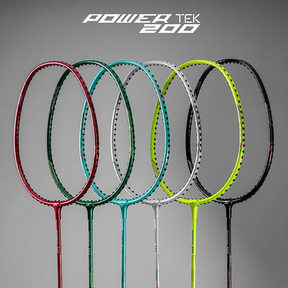 HUNDRED Powertek 200 PRO Graphite Strung Badminton Racket with Full Racket Cover | For Intermediate Players | Maximum String Tension