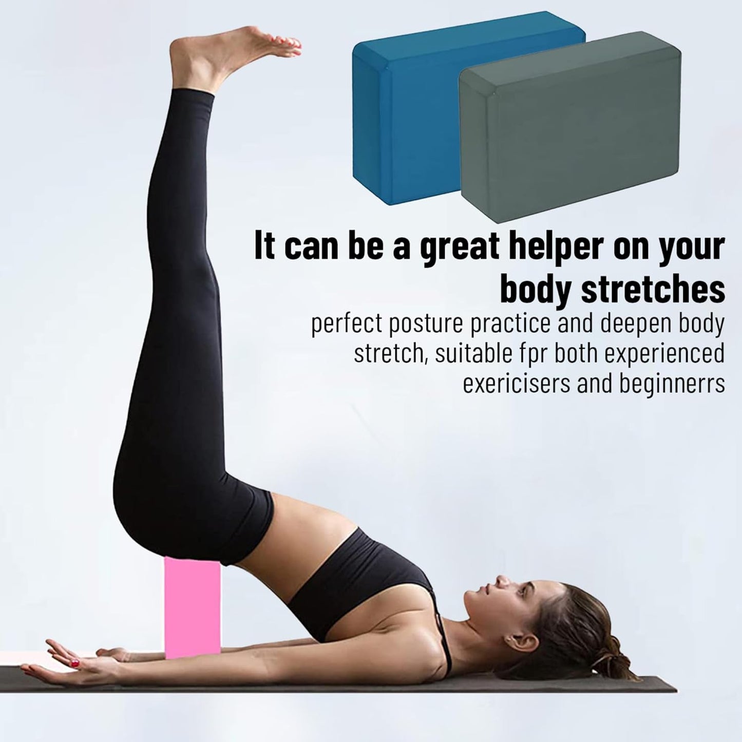 Everlast Yoga Brick of Size 3 * 6 * 9 Inches | Material : EVA Foam | Non Slip Yoga Block for Home Fitness Exercise and Yoga in Gym | For Both Men and Women