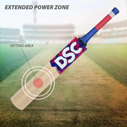 DSC Intense Force Kashmir Willow Cricket Bat for Leather Ball | Light Weight | Free Cover|