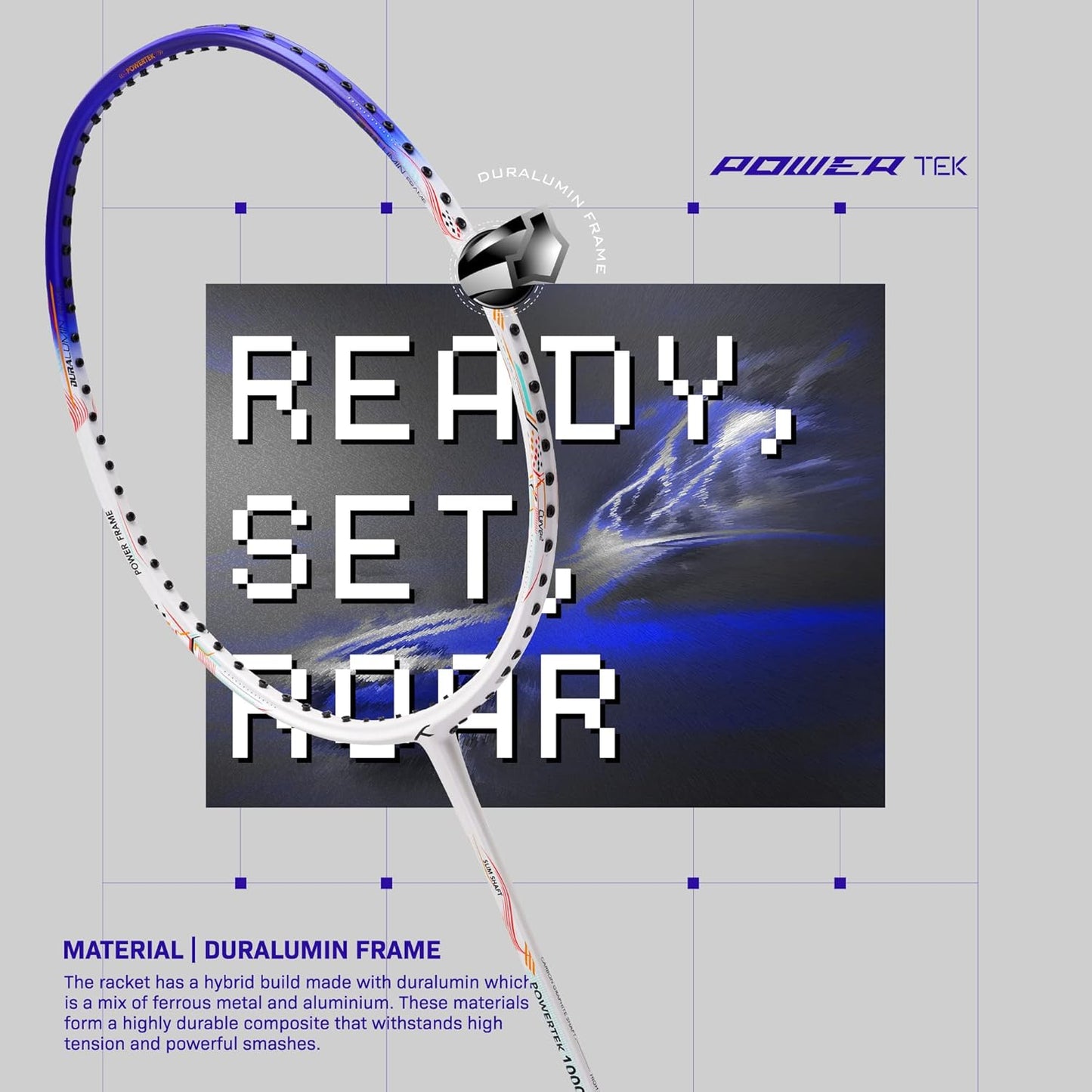 Hundred POWERTEK 1000 PRO-Strung Badminton racquet