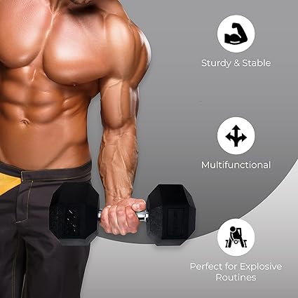Heavy-duty hexagonal dumbbells ideal for fitness and weightlifting exercises