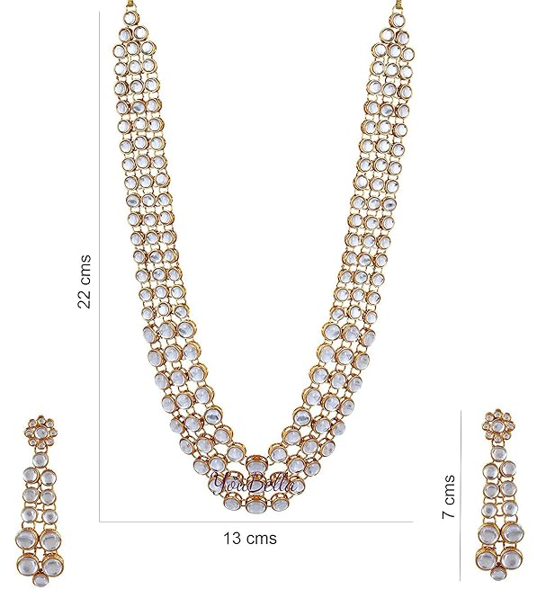 YouBella Stylish Latest Traditional Jewellery Gold Plated Jewellery Set for Women (Golden)(YBNK_5426A)