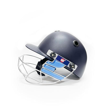 SS Elite Cricket Helmet | Navy Blue | Size: Medium | For Men & Boys | Mild Steel Grill | Eva Padding