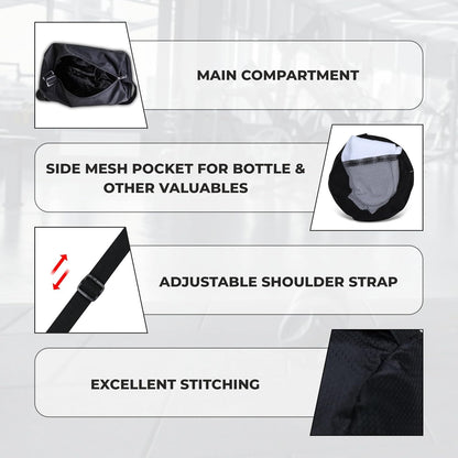 Nivia Basic Duffle Bag | Polyester (Black, 12 Litre) Gym Bags | Adjustable Shoulder Bag | Fitness Bag | Carry Bags | Sports & Travel Bag | Sports Kit Bag | Men & Women