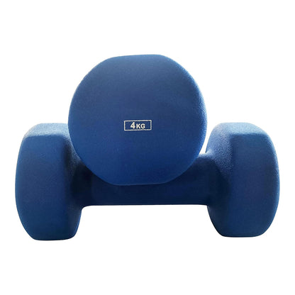 anythingbasic Ab. Neoprene Dumbbells of 8Kg (17.6LB) Includes 2 Dumbbells of 4Kg (8.8LB) | Blue | Material : Iron with NeopreneCoat | Exercise and Fitness Weights for Women and Men at Home/Gym