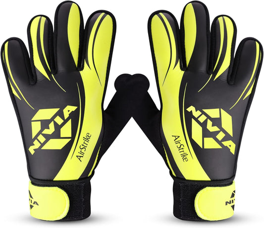 ‎Nivia Air Strike Goalkeeper Gloves for Men&Women, for Football, for Soccer, goalkeeping Glove, Goalkeeper Gloves with Grip, Football Hand Gloves, Goalkeeper Gloves, Football Hand Glove(Black/Green)