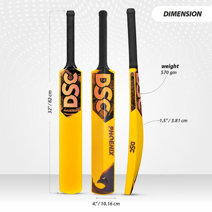 DSC Plastic Cricket Bat - Ideal for Tennis and Gully/Turf Cricket Bat (12-15 Yrs)