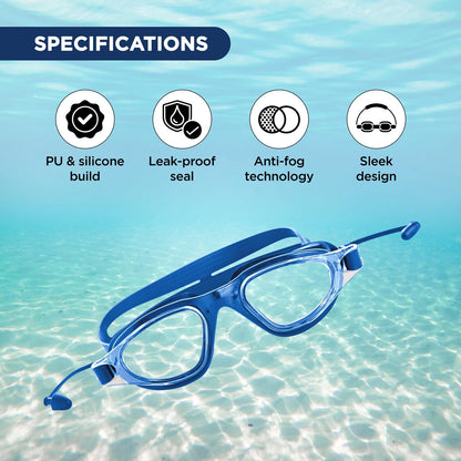 Endless EL1002 Stylish Swimming Goggle with Anti-Fog and UV Protection | Material : Silicon, Plastic | With Adjustable Strap and Ear Buds | Soft Silicon Gasket for Leak Proof | With Hard Case