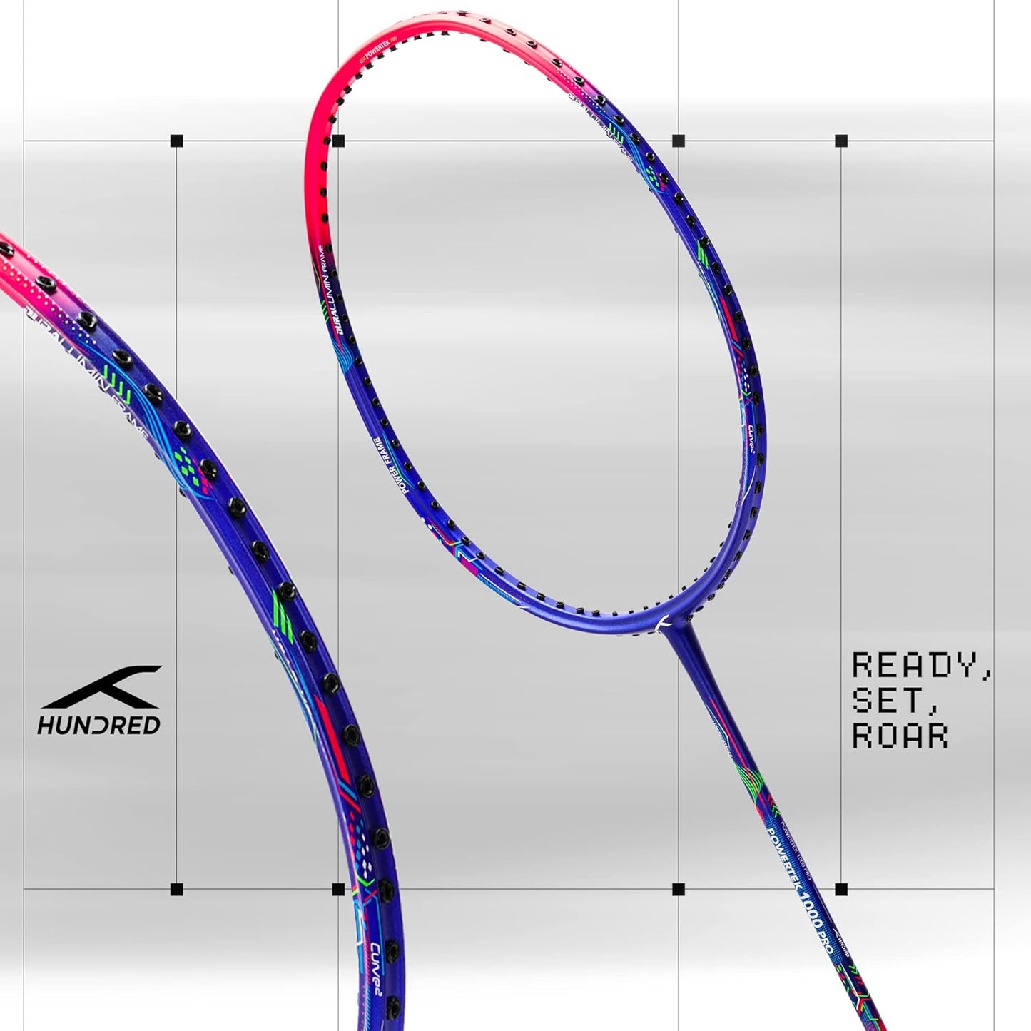 Hundred POWERTEK 1000 PRO-Strung Badminton racquet