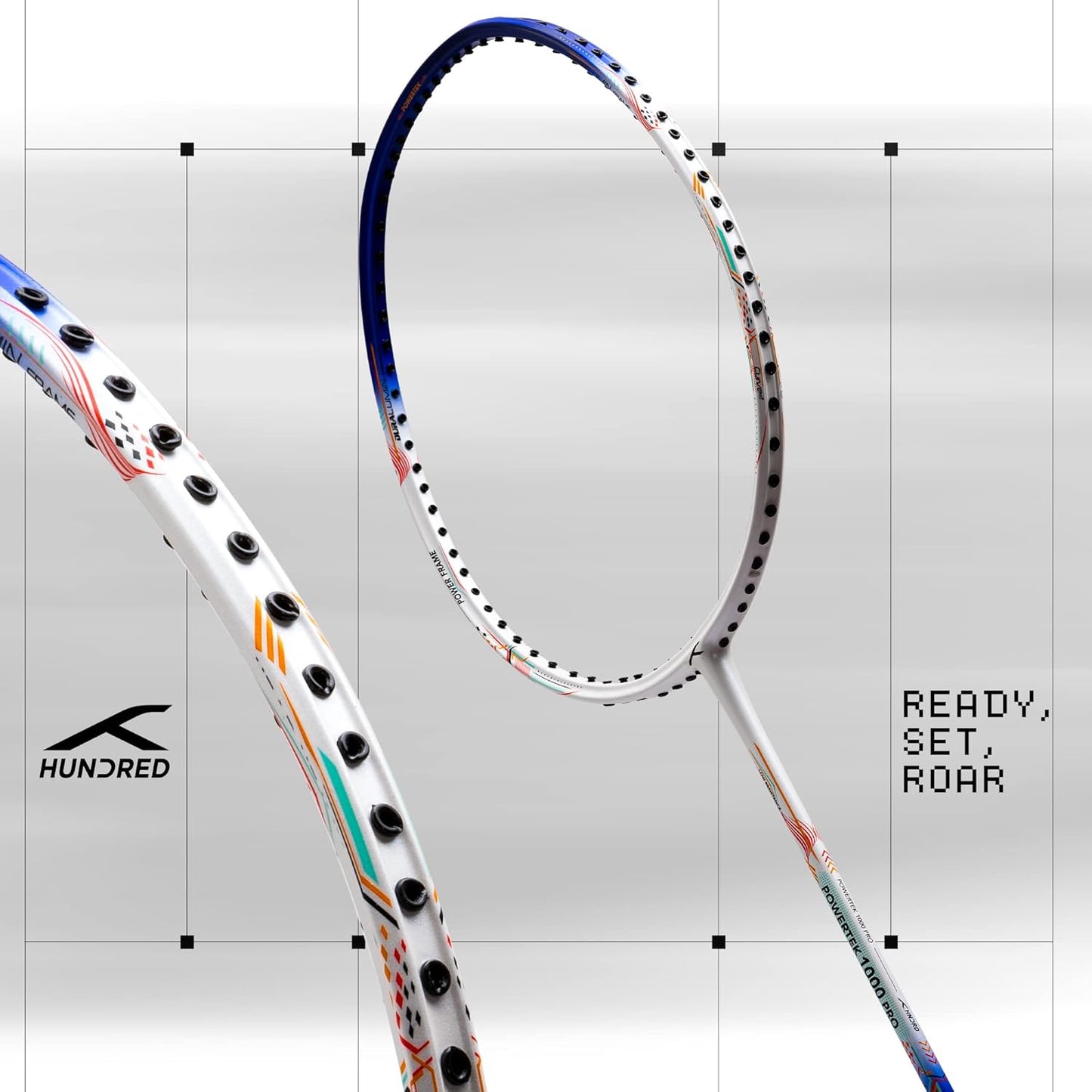 Hundred POWERTEK 1000 PRO-Strung Badminton racquet