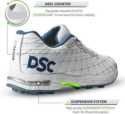 DSC Biffer 22 Cricket Shoes | Lightweight Upper | Rubber Outsole | TPU Shank | High Quality EVA Midsole | Lesser Foot Fatique | Provides Unique Look