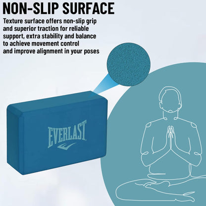 Everlast Yoga Brick of Size 3 * 6 * 9 Inches | Material : EVA Foam | Non Slip Yoga Block for Home Fitness Exercise and Yoga in Gym | For Both Men and Women